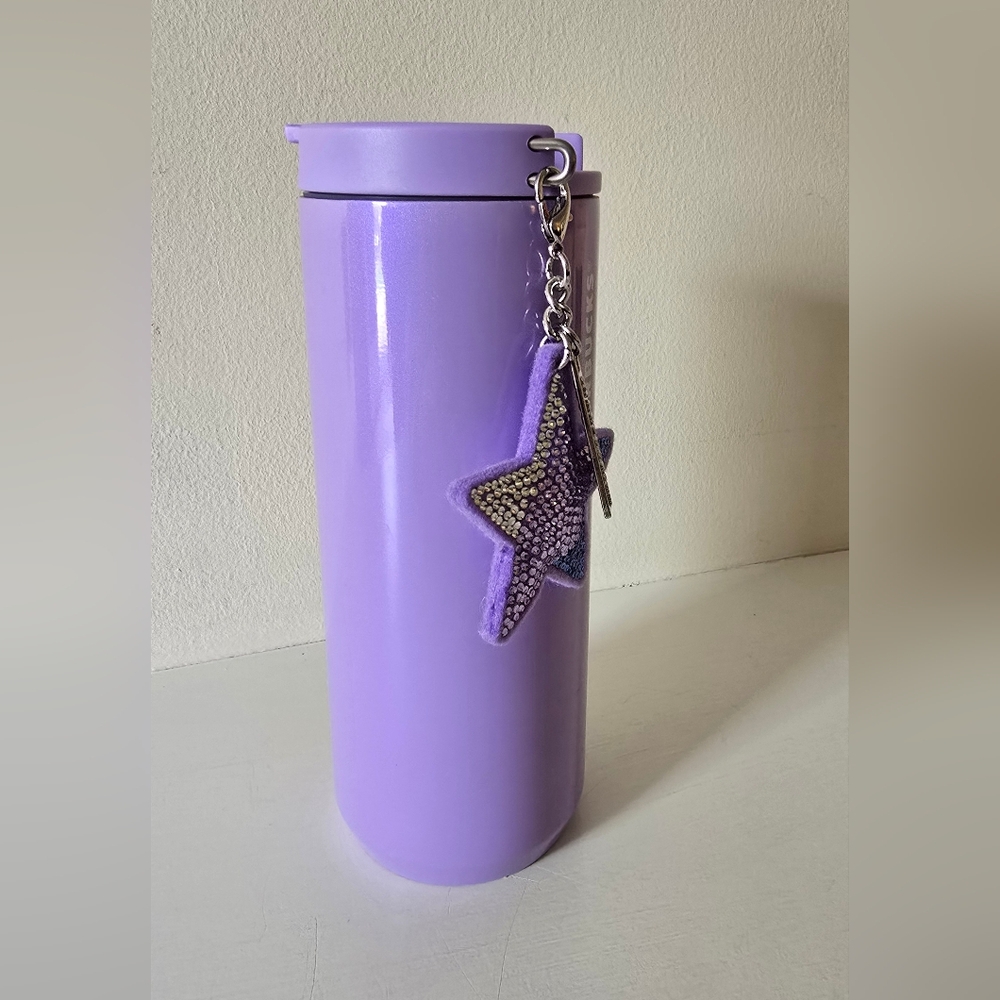 Starbucks Purple Matte Tumbler 12oz w Star Keychain Charm 2023 - Picture 3 of 10